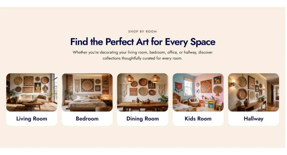 URA Art section for shopping wall décor by room: living room, bedroom, dining room, kids room and hallway